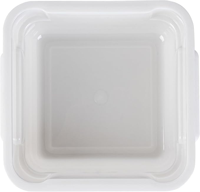 Restaurantware Food Storage Container 10 Pack of 2 qt Plastic Kitchen Storage Bin with Volume Markers Space-Efficient Design Dishwasher-Safe Polypropylene White