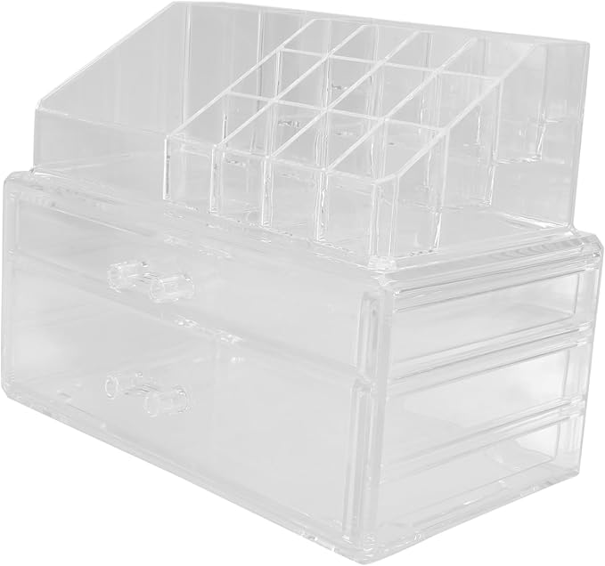 FRCOLOR Cosmetics Storage Case Acrylic Box for Makeup Desktop Organizer Multiple