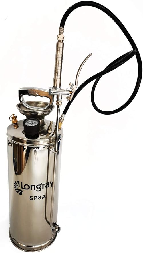 Longray SP8A Stainless Steel Sprayer, 2 Gallon, Metallic