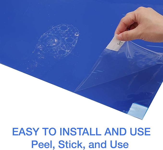 CALPALMY 300 Sheets 24" x 36" Adhesive Mats - Sticky Mat for Laboratories, Homes, Construction Sites, and More - Remove Dust and Dirt from Shoes and Equipment Wheels -Blue