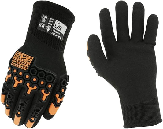 Mechanix Wear SpeedKnit M-Pact Thermal S5DP05 Gloves - Cold Weather Gloves for Protecting Hands - Insulated - Snug Fit - Touchscreen Capable - Machine Washable - Black - Large