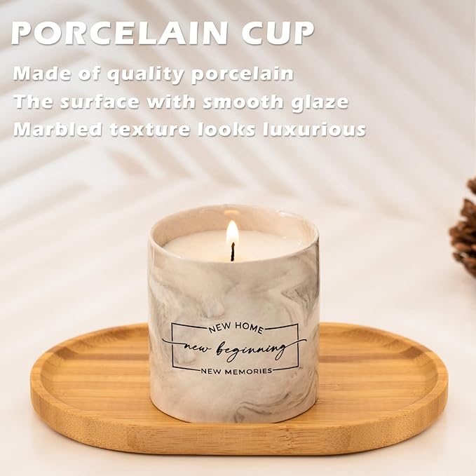 Freejac House Warming Gifts New Home Housewarming Gift for Women Men Friend New Home Gift Ideas New Homeowner Gifts House Warming Decoration Party Decor Porcelain Ceramics Scented Candle