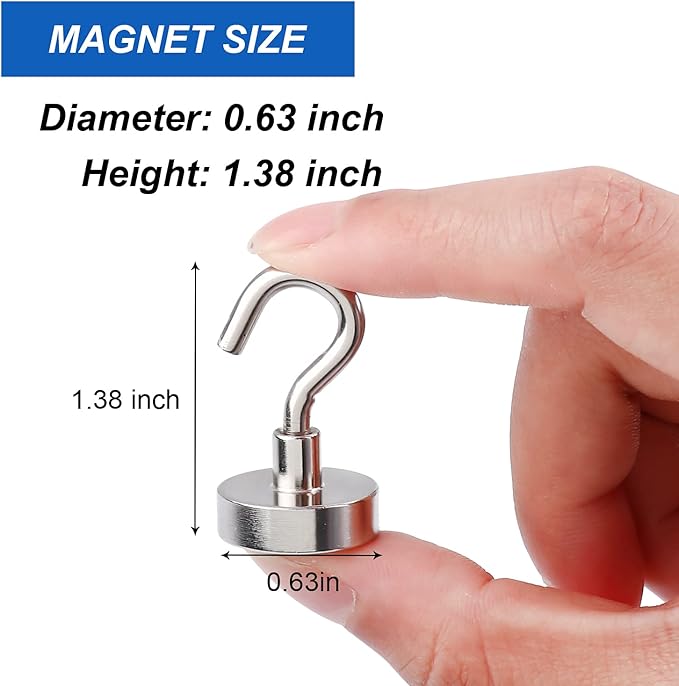 LOVIMAG Magnetic Hooks, 30lbs Cruise Ship Essentials for Travel, Rare Earth Cruise Magnets with Hooks for Cruise Cabins, Strong Magnets for Hanging,Refrigerator,Locker,Curtain and Kitchen etc - 6 Pack