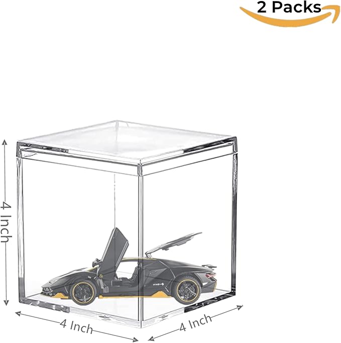 Acrylic Box Clear Display Case Plastic Square Cube Storage Contanier with Lid Wedding Party, Treats, Candies & Accessories