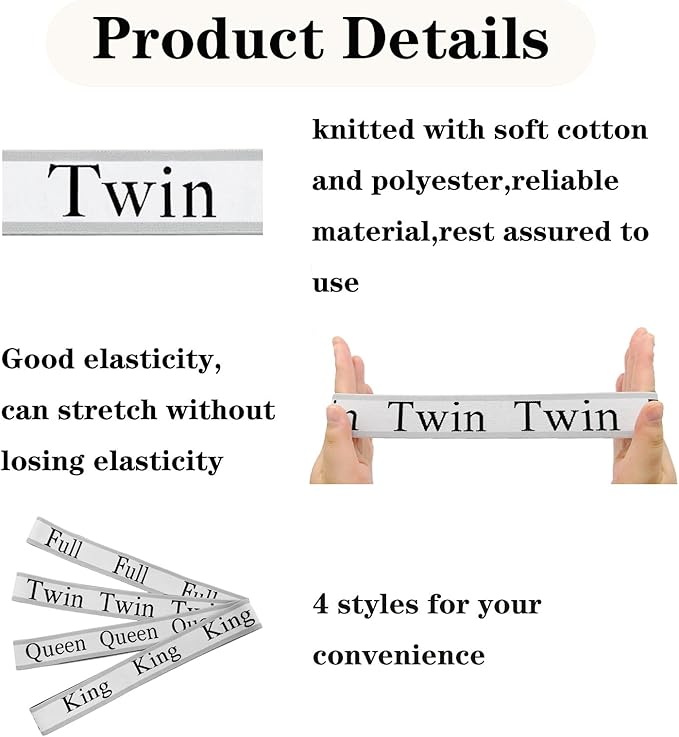 4 Pieces Bed Sheet Organizer Bands, Sheet Organizers and Storage Label Bands, Sheets Organizer for Closet, Sheet Label for Bedding, Sheet Keepers Linen Labels Bedding Bands (Grey, 4Pcs Twin)