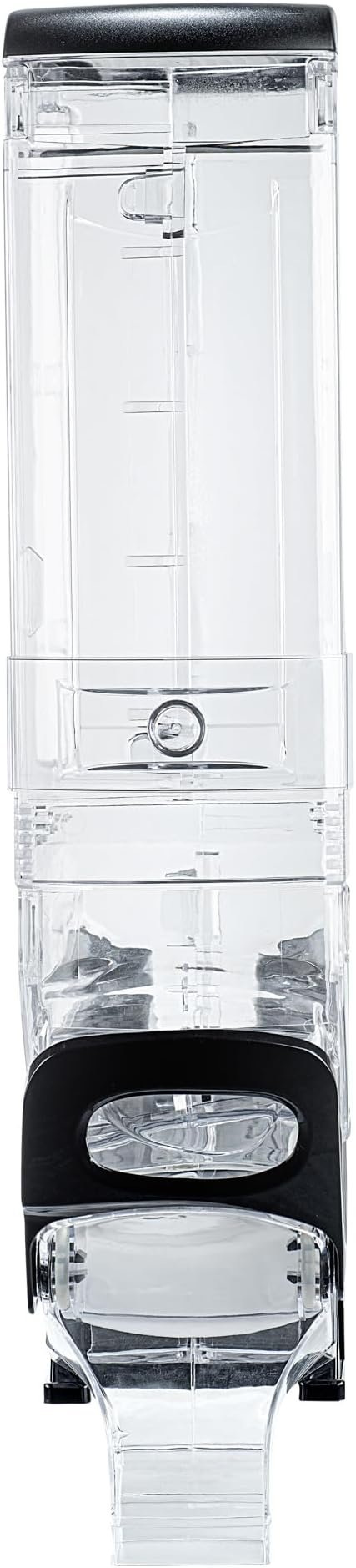 Restaurantware Cereal Dispenser 5 gal Plastic Gravity Bin Candy Dispenser Self-Serve Black Dry Food with Stand for Breakfast Buffet or Hotel Use