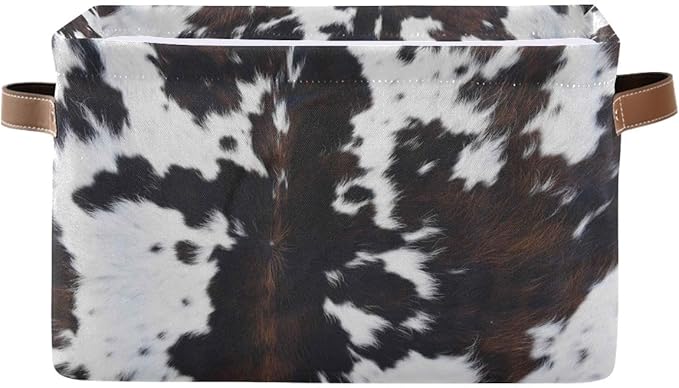 Cow Rectangular Storage Basket Organizer Bin Shelf Baskets For Clothes Gifts For Home Office Dorm