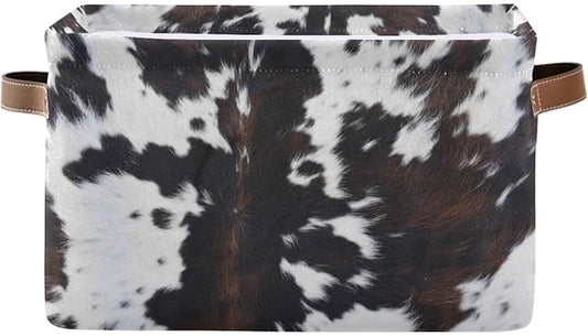 Cow Rectangular Storage Basket Organizer Bin Shelf Baskets For Clothes Gifts For Home Office Dorm