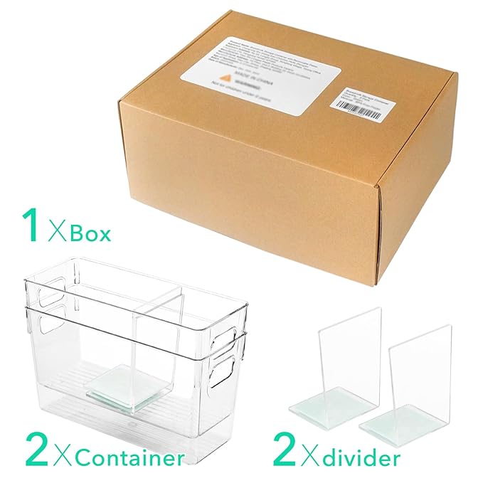 Breastmilk Storage Container with L Shaped Separator Boards, Dividers Will Flatten Standing Breast Milk Bags in Organizer Bins Save Refrigerator Space | 2 Containers-Green