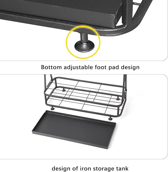 21-Slot Umbrella Stand with Removable Drip Tray Umbrella Holder with 24 Hooks Umbrella Rack Storage Free Standing Decor for Home Office Entry Hallway Indoor-Black