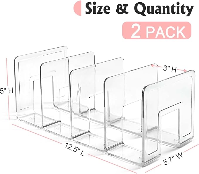 Vowcarol Clear Purse Storage Organizer, Mini Purse shelf for Closet, Small Clutch Purse Holder - 2 PACK