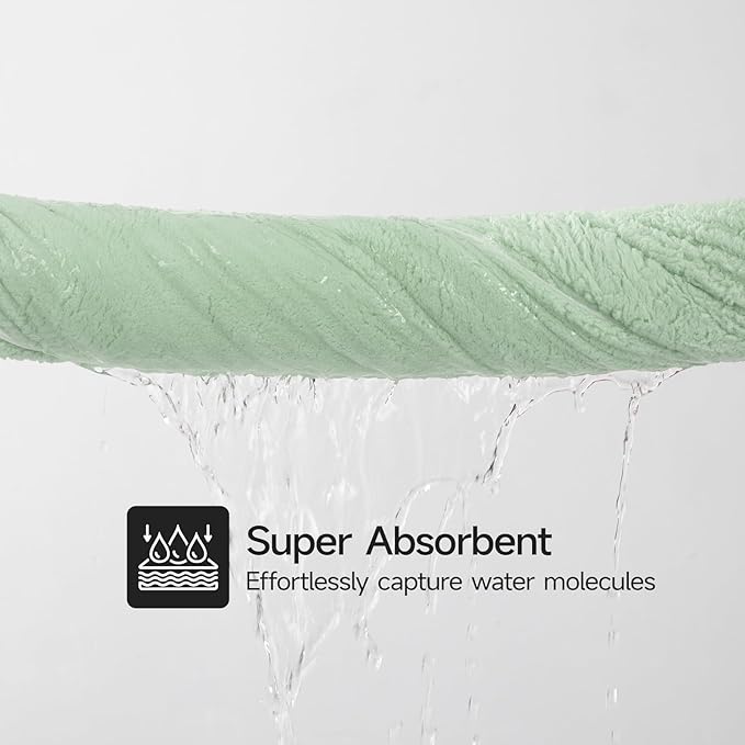 REDKISS Ultra Soft Bath Towel Set of 6 - Oversized Bath Sheets (70 x35 in), 670GSM Highly Absorbent, Quick Dry Green Towel Sets for Bathroom, Spa, Hotel, Gym