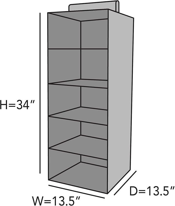 Covermates Keepsakes Hanging Closet Organizer - Heavy Duty Material, Sturdy Interior Shelves - Closet Storage, Red Heather