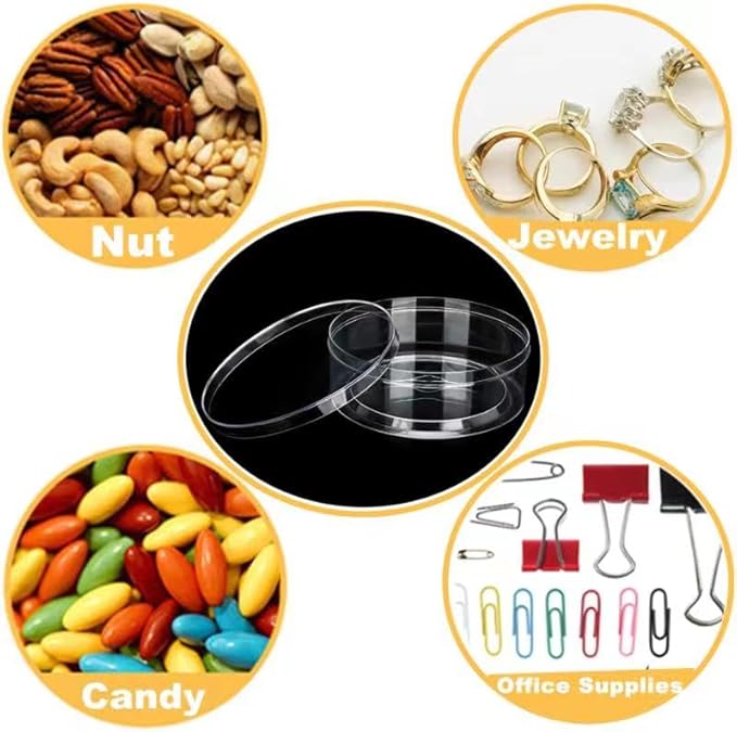 Acrylic Box with Lid Small Clear Box 12Packs Round Organizer Container Acrylic Circle Box for Candy Pill and Tiny Jewelry Storage Boxes Organize Containers