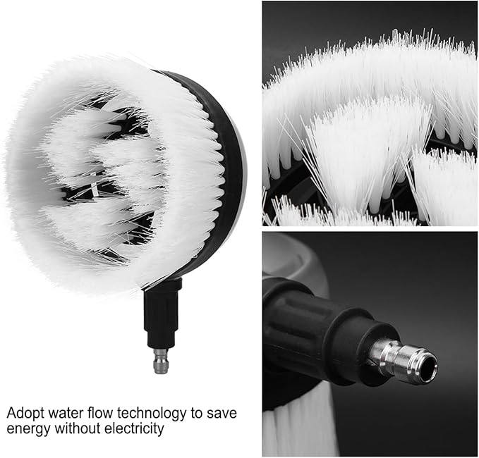 Rotary Wash Brush, 360 Degrees Fan Shaped Power Washer Attachment with 1/4 Quick Connector for High Pressure Water Gun