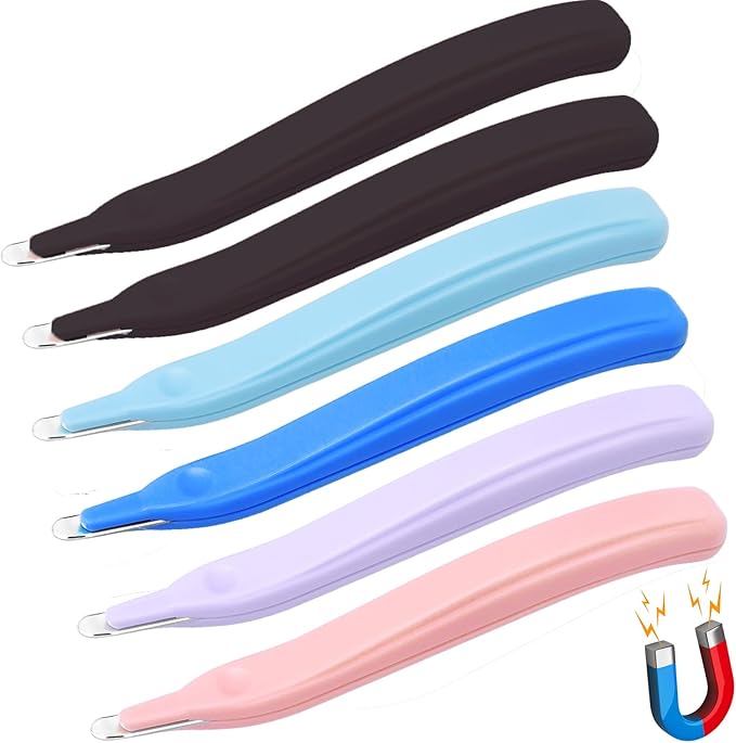 6 Pack Magnetic Staple Remover Tools, Professional Stapler Removers Staple Puller Remover for Classroom, Multicolored Stapler Remover Tool Staple Remover Stick for Home School Office (5 Colors)