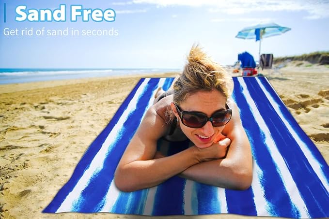 2 Pack Microfiber Thin Beach Towel Lightweight 71x32 Oversized Extra Large Sand Free Towels Quick Dry for Travel Pool Yoga Gym Sports Beach Accessories Vacation Essential Gift