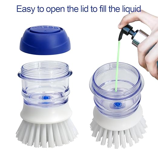 12 Pack Sponges for Kitchen, Dual Sided Scrub Heavy Duty and Dish Scrub Brush with Soap Dispense