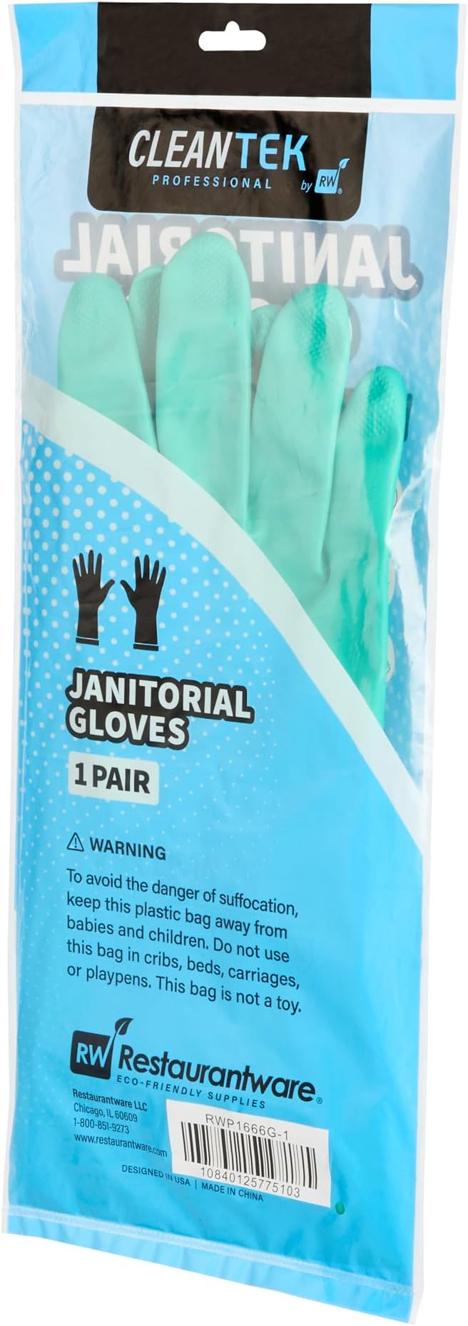 Green Cleaning Gloves 10 Pairs 15 Mil Thick Large Heavy-Duty Nitrile Gloves With Long Cuff No-Latex Flock Lining For Use In Hospitals, Laboratories, Kitchens and Households