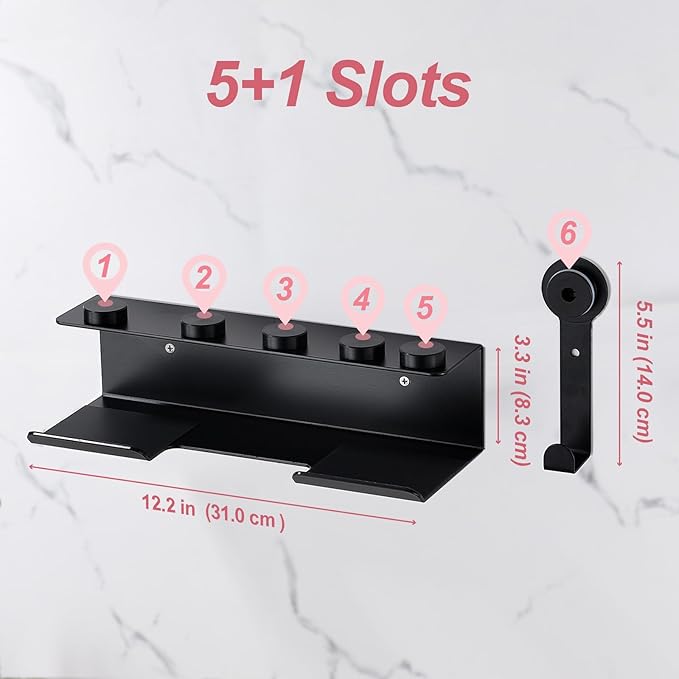 for Shark Flexstyle Wall Mount Stand Holder, Shark Flex Style Hair Blow Dryer Storage Rack, Accessory Attachments Organizer, with Cord Hanger Hook