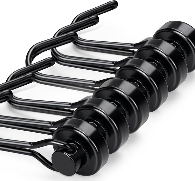 E BAVITE Swivel Swing Black Magnetic Hooks, 30lbs Strong Neodymium Magnet Hook with Epoxy Coating for Refrigerator, Cruise,BBQ Grill Tools, 2.36in in Length, Pack of 10