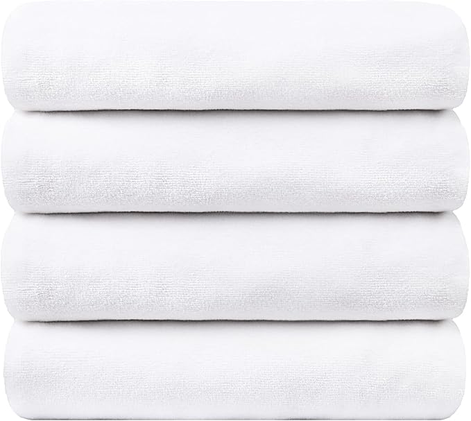 Bath Towel, Microfiber Bathroom Towels Set 4 Pack (30" x 60") for Adult Men Women - Large Size, Extra Absorbent, Quick Drying as Hair Wrap, Swim, Fitness, Sport, Yoga