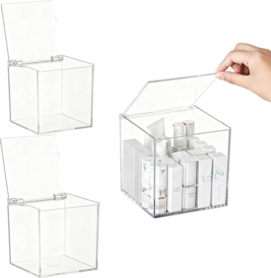 KissYou Acrylic Box 2 Packs Coffee Pod Holder Organizers Storage Contanier Clear Box for Easter Transparent Case Square Container