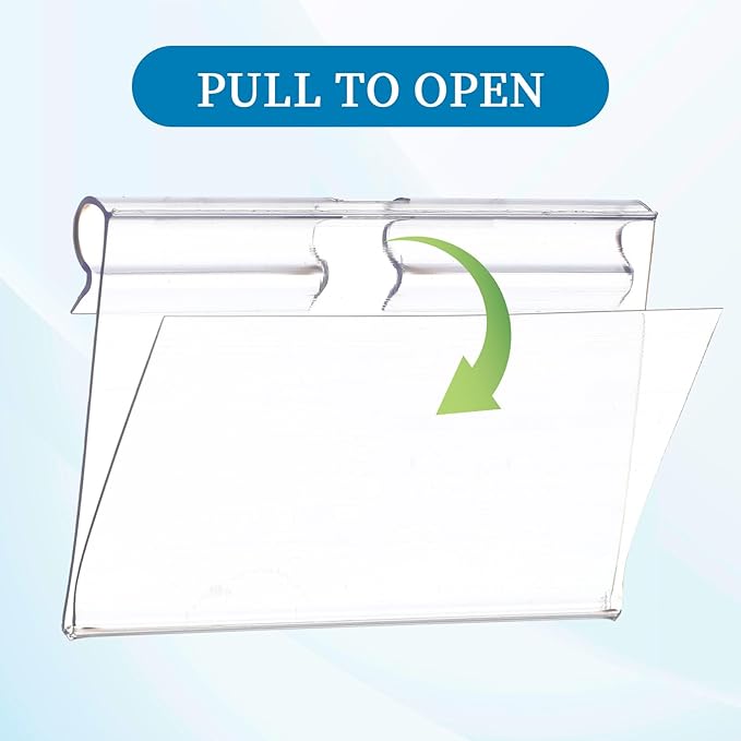 200 Pcs Reusable Plastic Wire Shelf Label Holder, Basket Bin Clip On for Pantry Retail Merchandise Shopping Mall Store Shop Supermarket and Ticket Display Holder, Clip-On Design, 2.4 x 1.7 in