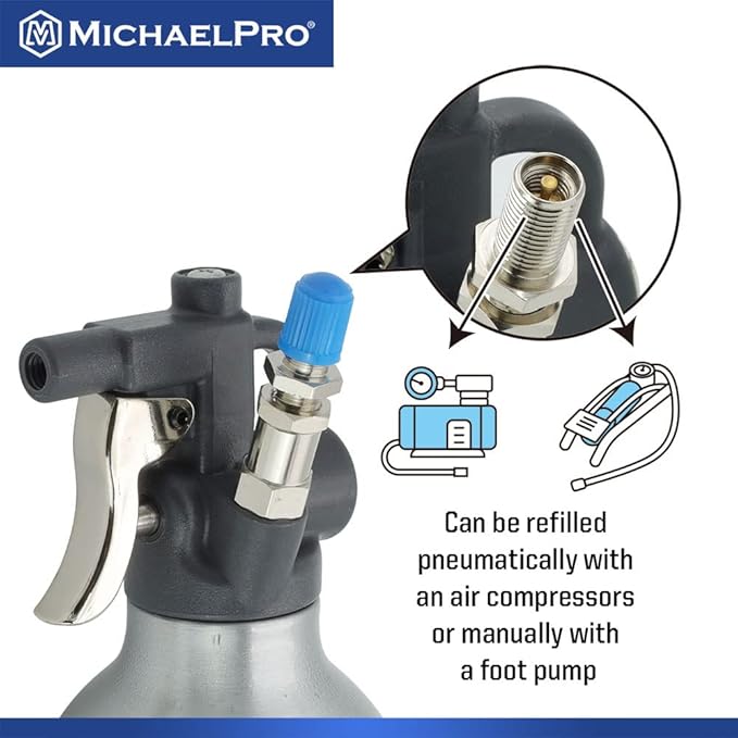 MichaelPro MP019001 21oz Heavy Duty Aluminum Fluid Spray Can — Max 140psi Working Pressure — High Pressure Refillable Air Sprayer