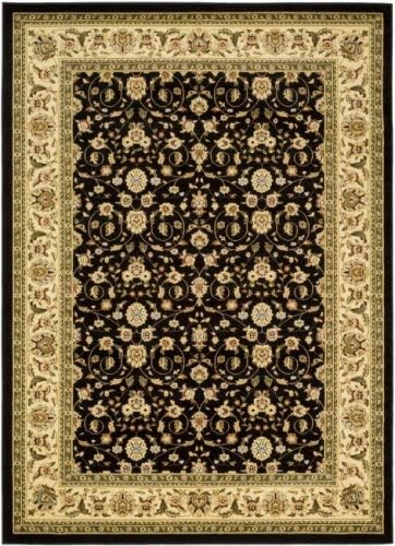SAFAVIEH Lyndhurst Collection Area Rug - 9' x 12', Black & Ivory, Traditional Oriental Design, Non-Shedding & Easy Care, Ideal for High Traffic Areas in Living Room, Bedroom (LNH316B)