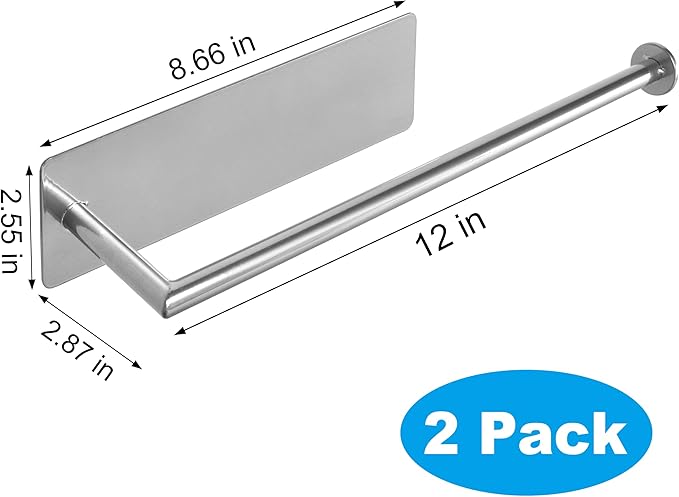 RedCall 2 Pack Magnetic Paper Towel Holder for Fridge, Kitchen Towel Holder for Refrigerator/BBQ Grills/Griddles Toolbox/RV,Powerful Magnetic Towel Bar,Kitchen Bathroom Organizers and Storage