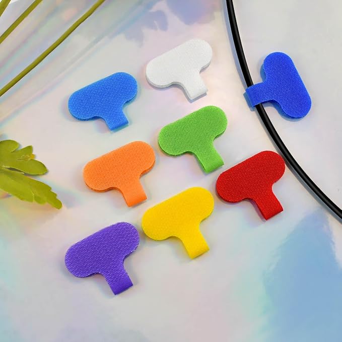 32 Pieces Multi-Color Electronic Cable Identification Tags Write On Cord Labels for Computers Cable Management Writable Wire Tags for Electronics Self-Adhesive Nylon Wrap-It Cable Label (8 Colors)