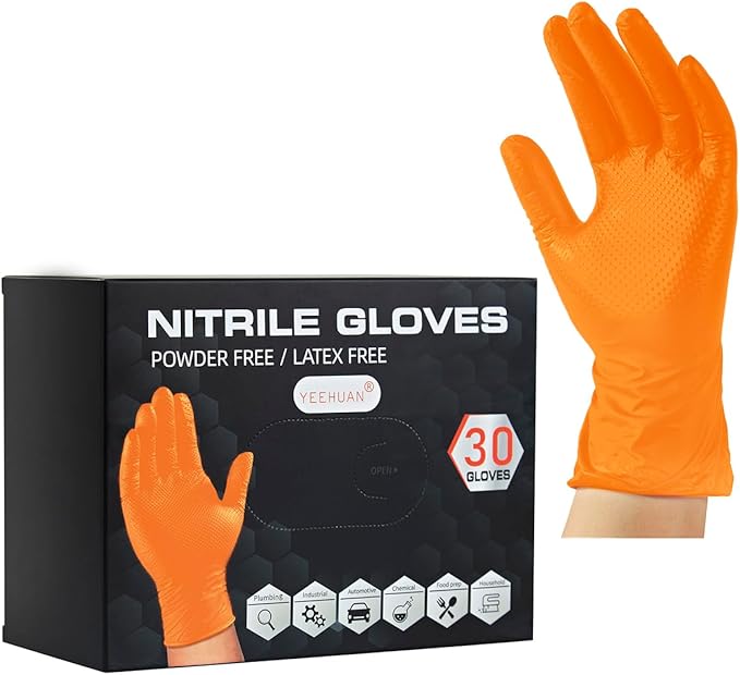 10 Mil Nitrile Gloves Disposable Heavy Duty Rubber Chemical Resistance Gloves for Mechanic