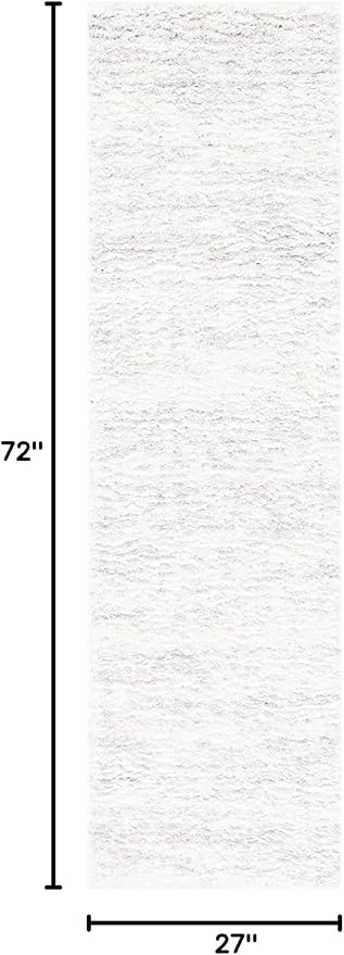 SAFAVIEH Berber Shag Collection Runner Rug - 2'3" x 6', Ivory & Light Grey, Non-Shedding & Easy Care, 1.2-inch Thick Ideal for High Traffic Areas in Living Room, Bedroom (BER563F)