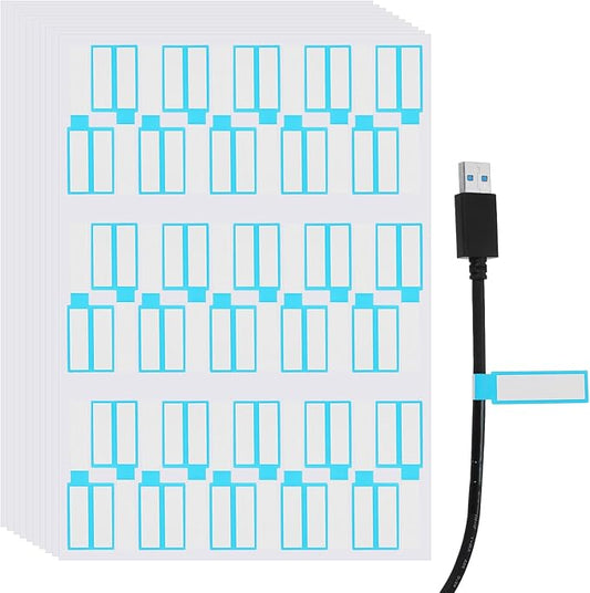 uxcell 300 Pcs Cable Labels, Waterproof Wire Cord Labels Tags, Cord Organizer Management Tags for Charger Cable Organizer Wire Markers Printer, Light Blue