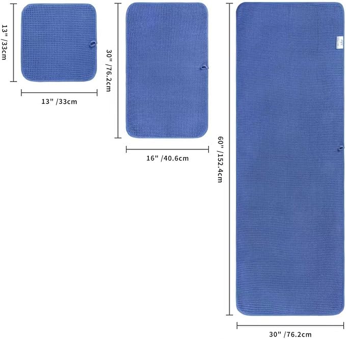 430 GSM Microfiber Quick Dry Lint Free Oversize Bath Towel Set, 6 Piece (Waffle Weave)