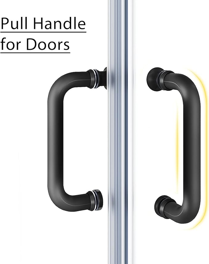 SUNNY SHOWER Corner Shower Door 34 in.D x 34 in. W x 72 in. H Opening Sliding Shower Enclosure 1/4 inch inch Tempered Glass Framed Sliding Shower Stalls in Black Double Sliding Shower Door