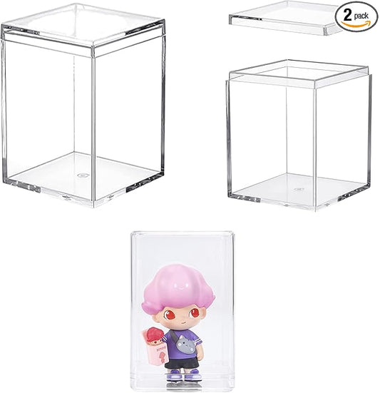 KissYou Acrylic Box Clear Display Box with Lid Plastic Square Cube Transparent Containers Jewelry Storage Box Wedding Party Favor Candy Boxes