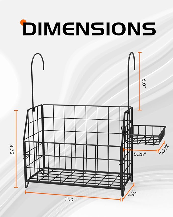 Large Rustproof Shower Caddy Hanging, 304 Stainless Steel Hanging Shower Organizer Basket for Bathroom & Bathtub, Over the Rod Shower Rack for Shampoo, Conditioner, Soap & Bath Accessories