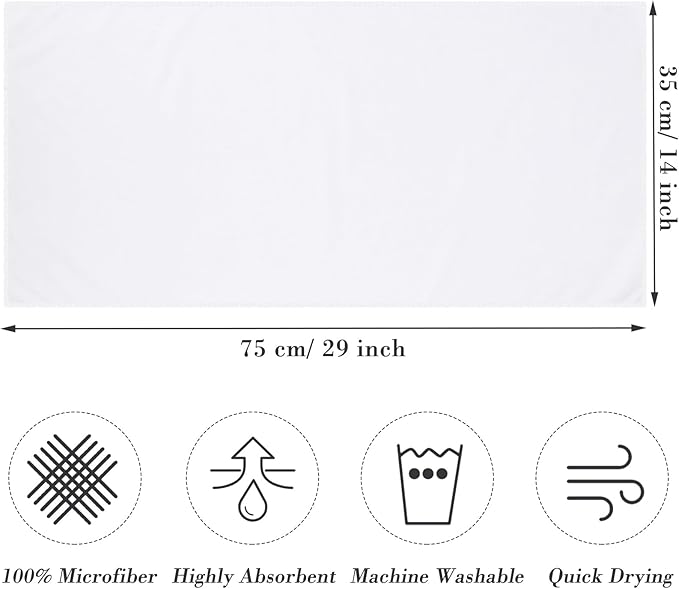 40 Pack Bleach Proof Towels Microfiber Absorbent Resistant Hair Hand Towels Bulk Quick Dry for Barber Gym Bath Spa Shaving (White,Cute)
