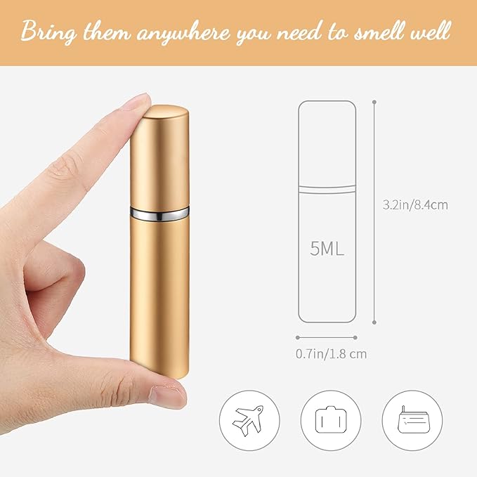 Zonon 56 Pieces 5ml Refillable Perfume Atomizer Mini Refillable Spray Perfume Bottle Portable with 56 Pieces Refill Pump Dispenser Pump Transfer Tool for Outgoing Valentine's Day(Colorful)