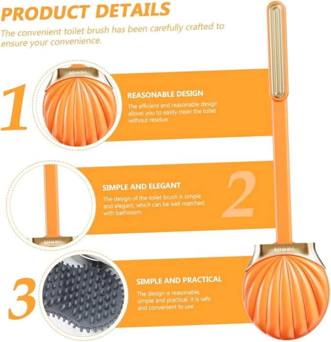 Toilet Brush Bathroom Wall-Mounted Toilet Brus Hidden Toilet Brush and Holder Flat Toilet Brush and Plunger Set Bathroom Cute Toilet Bowl Brush Reusable