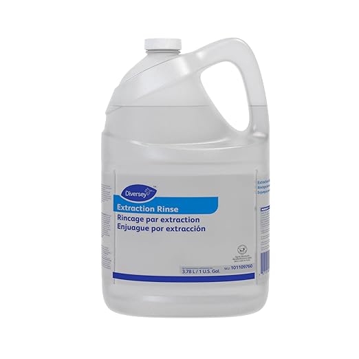 Diversey 101109760 Extraction Rinse for Carpet Extraction Machines, Removes Hard Water Deposits & Soap Residue, Fruity Floral Scent, Liquid Concentrate, 1-Gallon (Pack of 4)