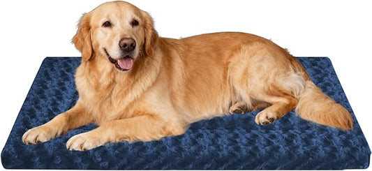 Dog Beds Crate Pad, Dog Bed Mat for Large Dogs Sleeping, Soft, Durable, Washable & Anti-Slip Crate Pads, Reversible Kennel Mat L(35”*23“*1.5”)
