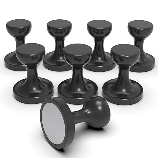 Coat Magnetic Hooks Heavy Duty Magnet Hanger, Magnet Hooks with Rare Earth Neodymium for Home, Office, Bags, Workplace or Traveling. Pack of 8(D36 Black-8)