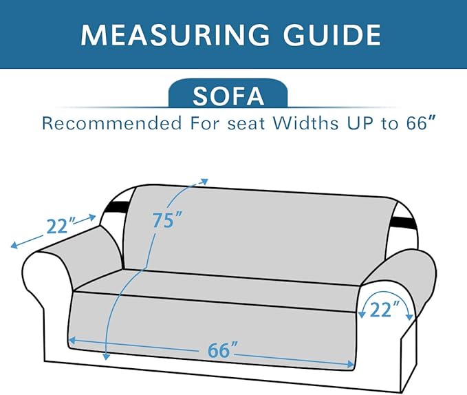H.VERSAILTEX Sofa Slipcover Reversible Sofa Cover Seat Width Up to 66" Water Resistant Couch Cover with Elastic Strap Quilted Furniture Protector for Pets(Sofa, Brown/Beige)