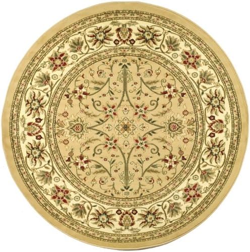 SAFAVIEH Lyndhurst Collection 6' Round Beige/Ivory LNH212D Traditional Oriental Non-Shedding Dining Room Entryway Foyer Living Room Bedroom Area Rug