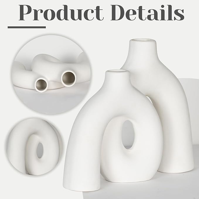 Sculptural Ceramic Vase — Intertwined Figure Design, Minimalist Statement Piece