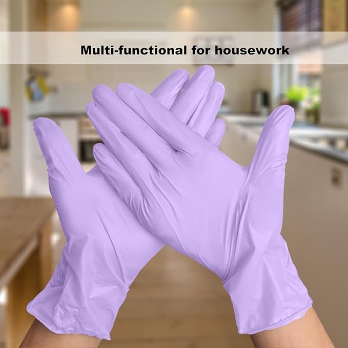 Disposable Gloves Large, Nitrile and Vinyl Blend Material Gloves, Latex Free 4 Mil 1000 Pc Food Grade Glove for Cleaning, Food Prep,Hair Dye,Tattoo, Purple