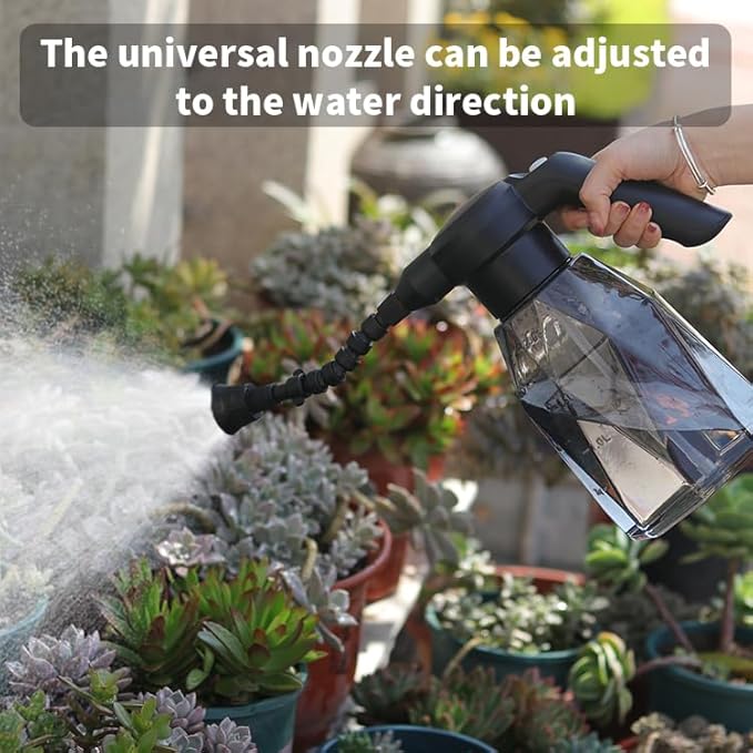 EVERDANT 0.5 Gallon Electric Sprayer,Extended Nozzle 2L Automatic Watering,Can Rechargeable Battery Powered Sprayer with Adjustable Spout for Garden,Fertilizing,Cleaning